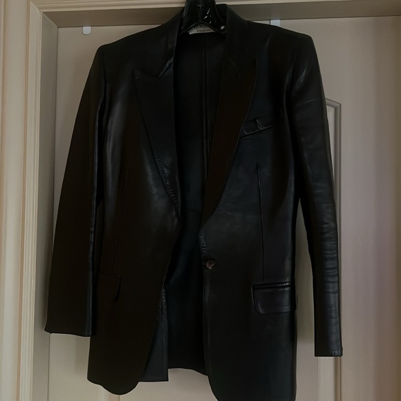 Yves Saint Laurent Rive Gauche Leather Blazer 36/4 - Picture 9 of 14